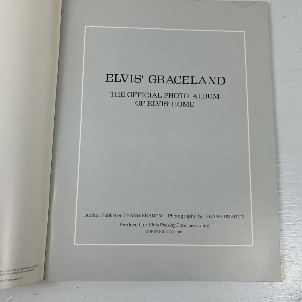 1982 Elvis' Graceland Official Photo Album Frank Braden Elvis Presley Enterprise